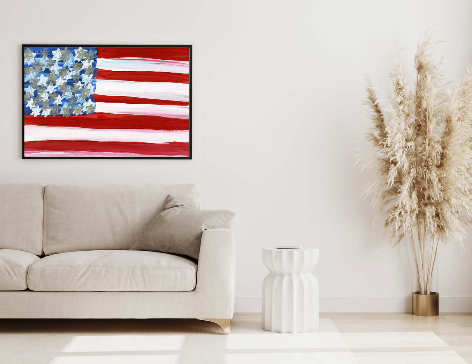 American Flag with Jewish Stars Giclee Art Print