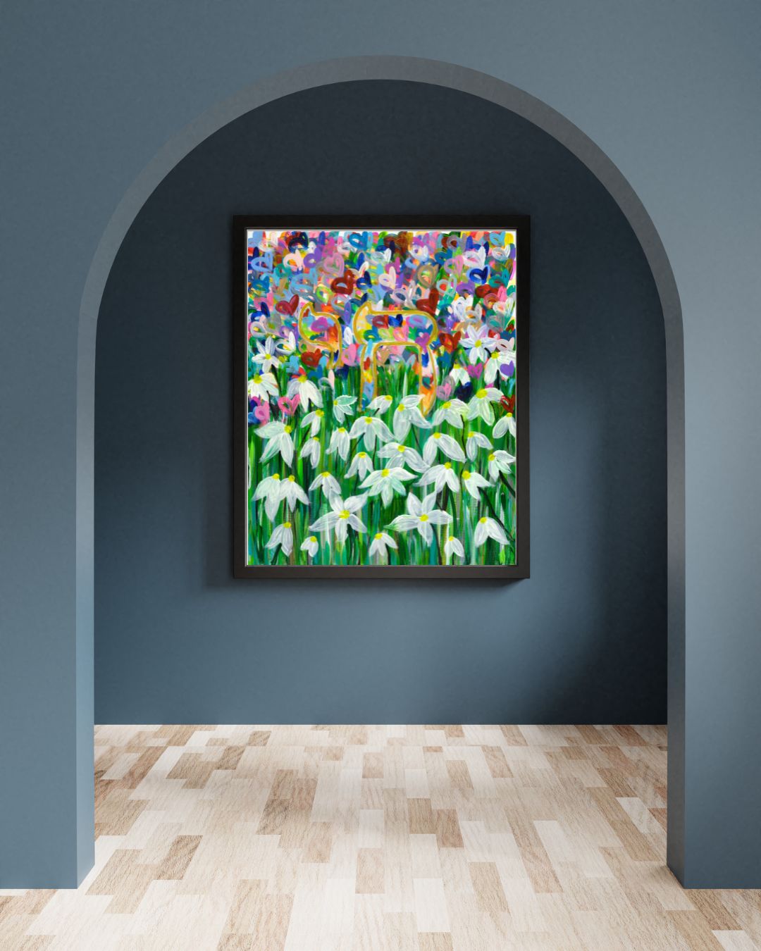 Heart Chai Jewish Art Print