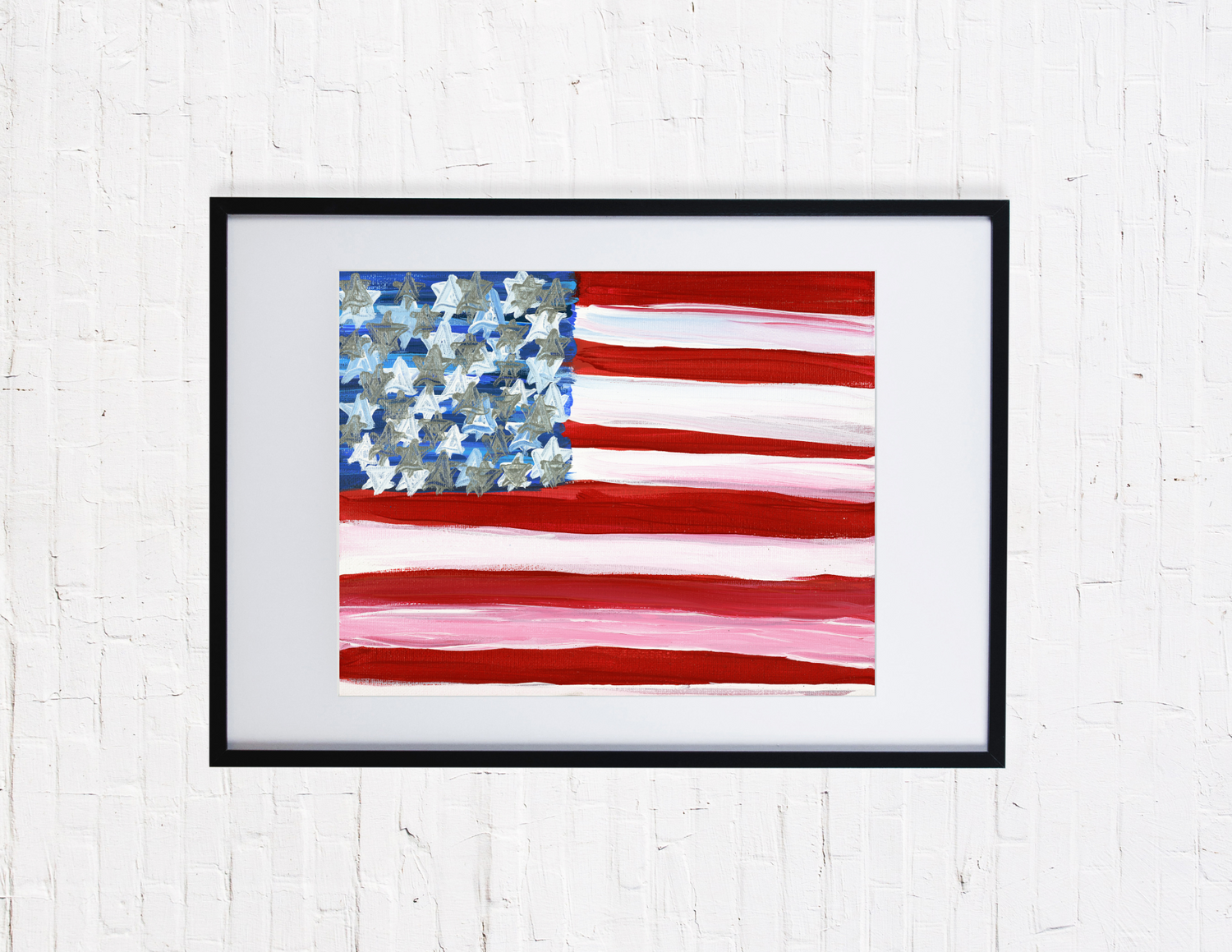 American Flag with Jewish Stars Giclee Art Print