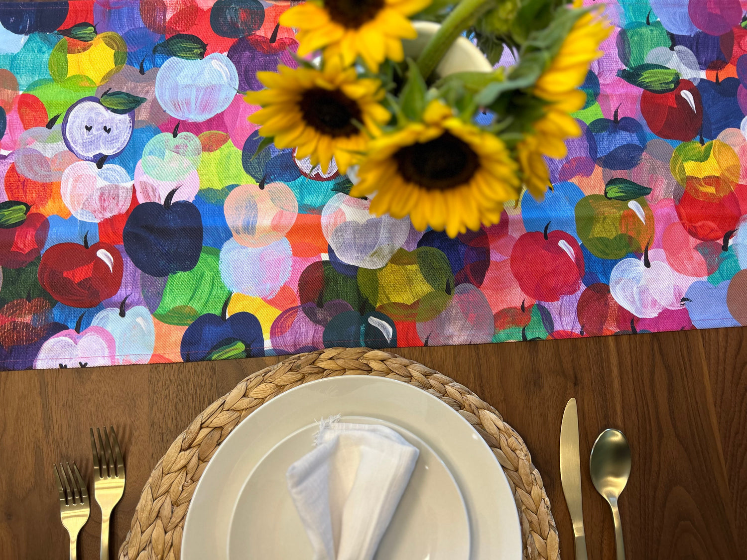 Rainbow Apples Table Runner