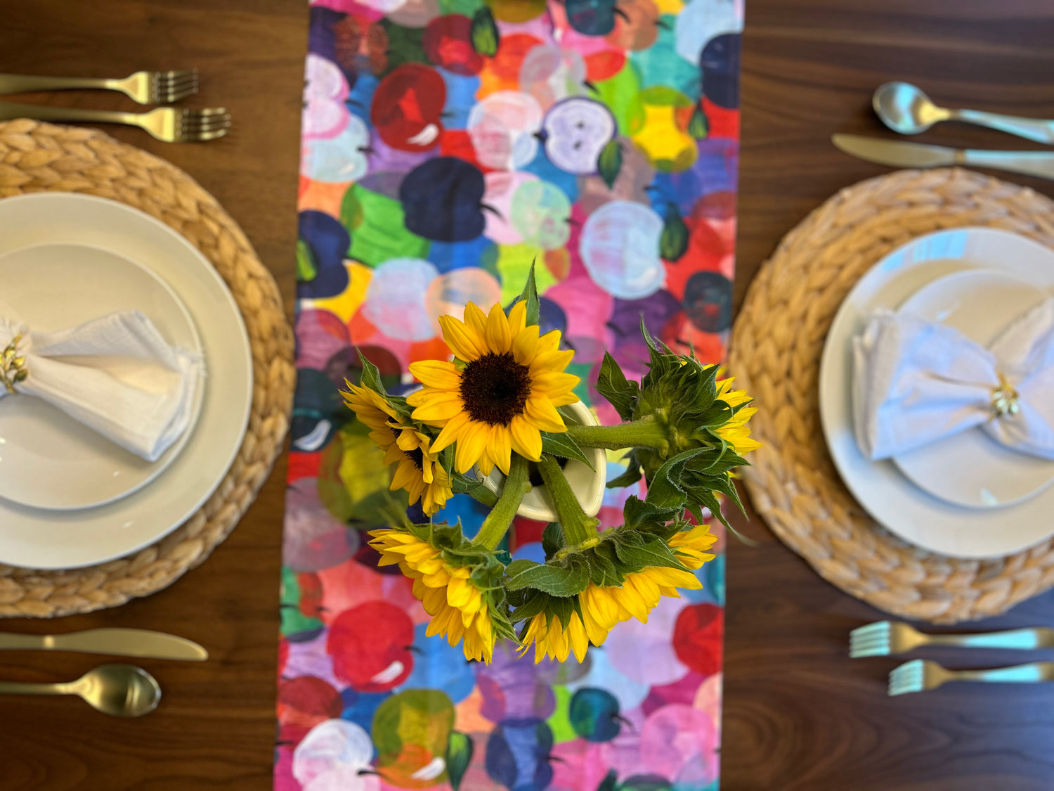Rainbow Apples Table Runner