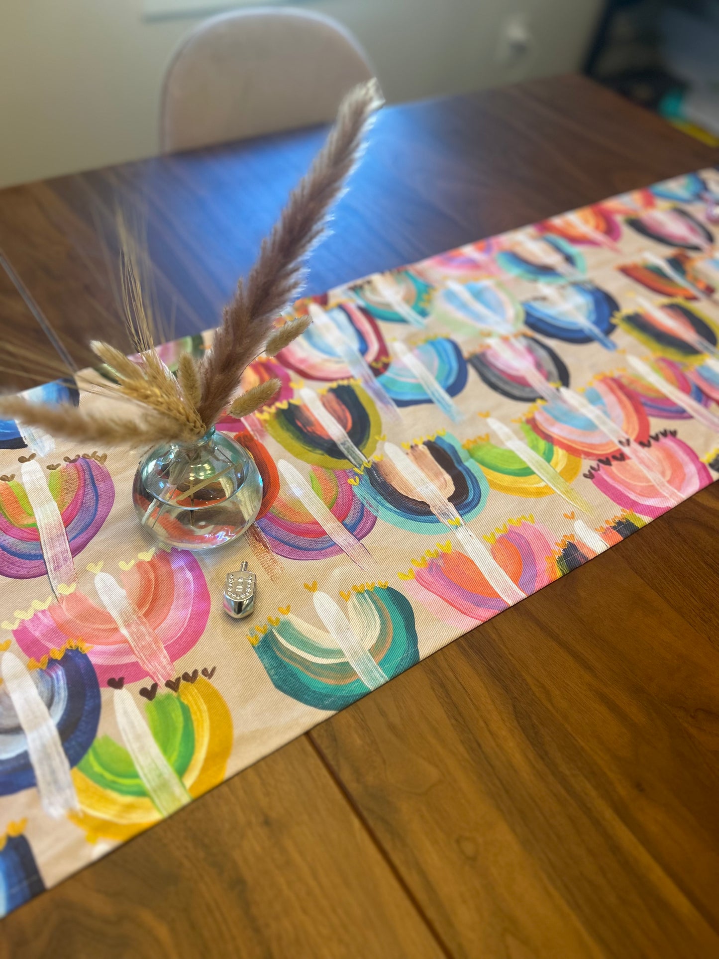Rainbow Menorahs | Table Runner