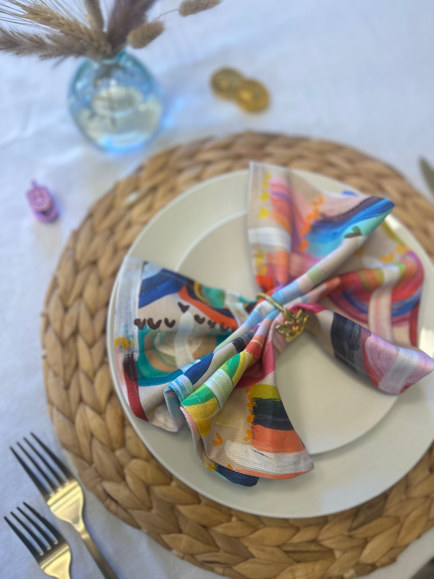 Rainbow Menorahs | Napkins