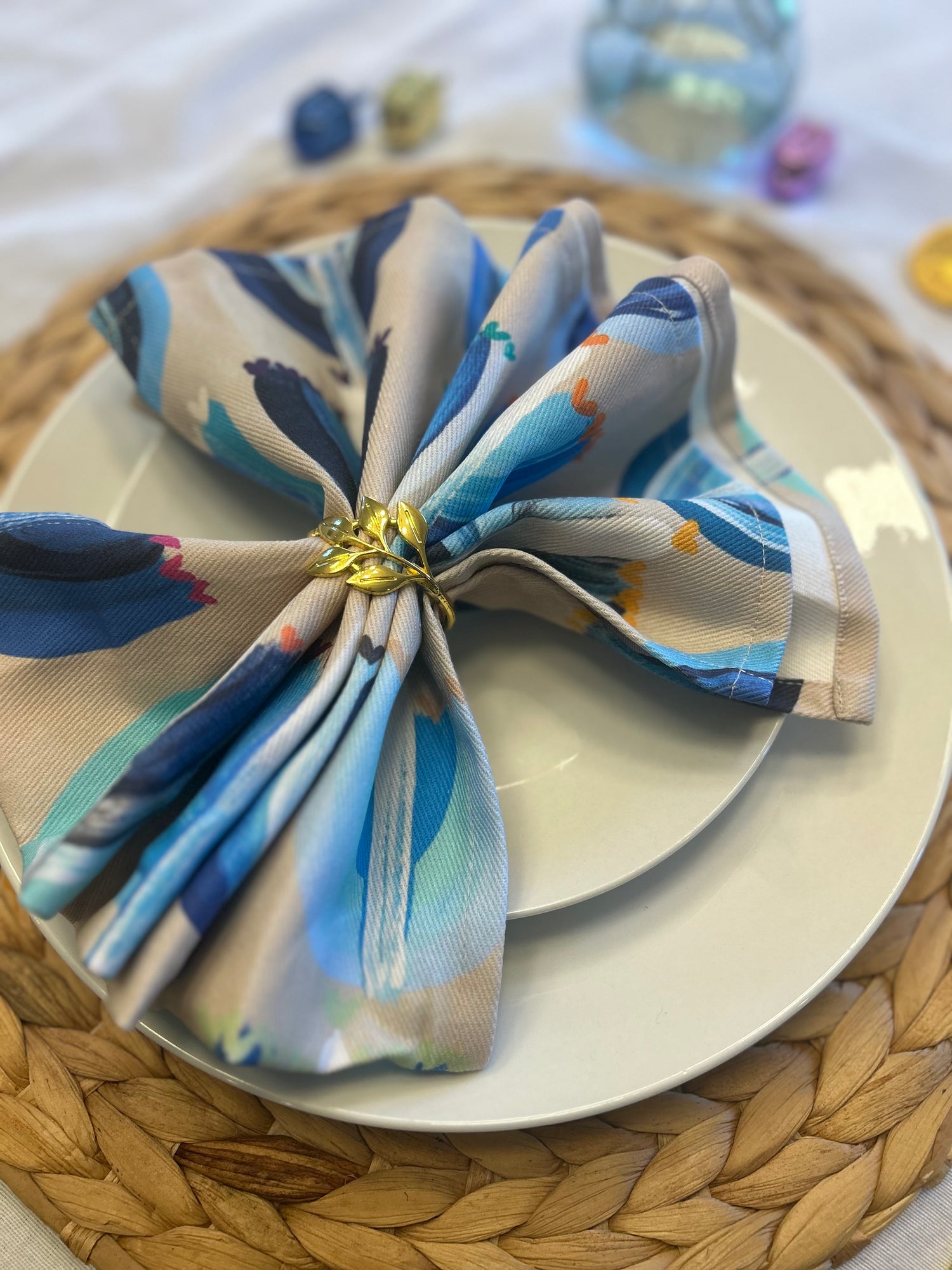 Blue Menorahs | Napkins