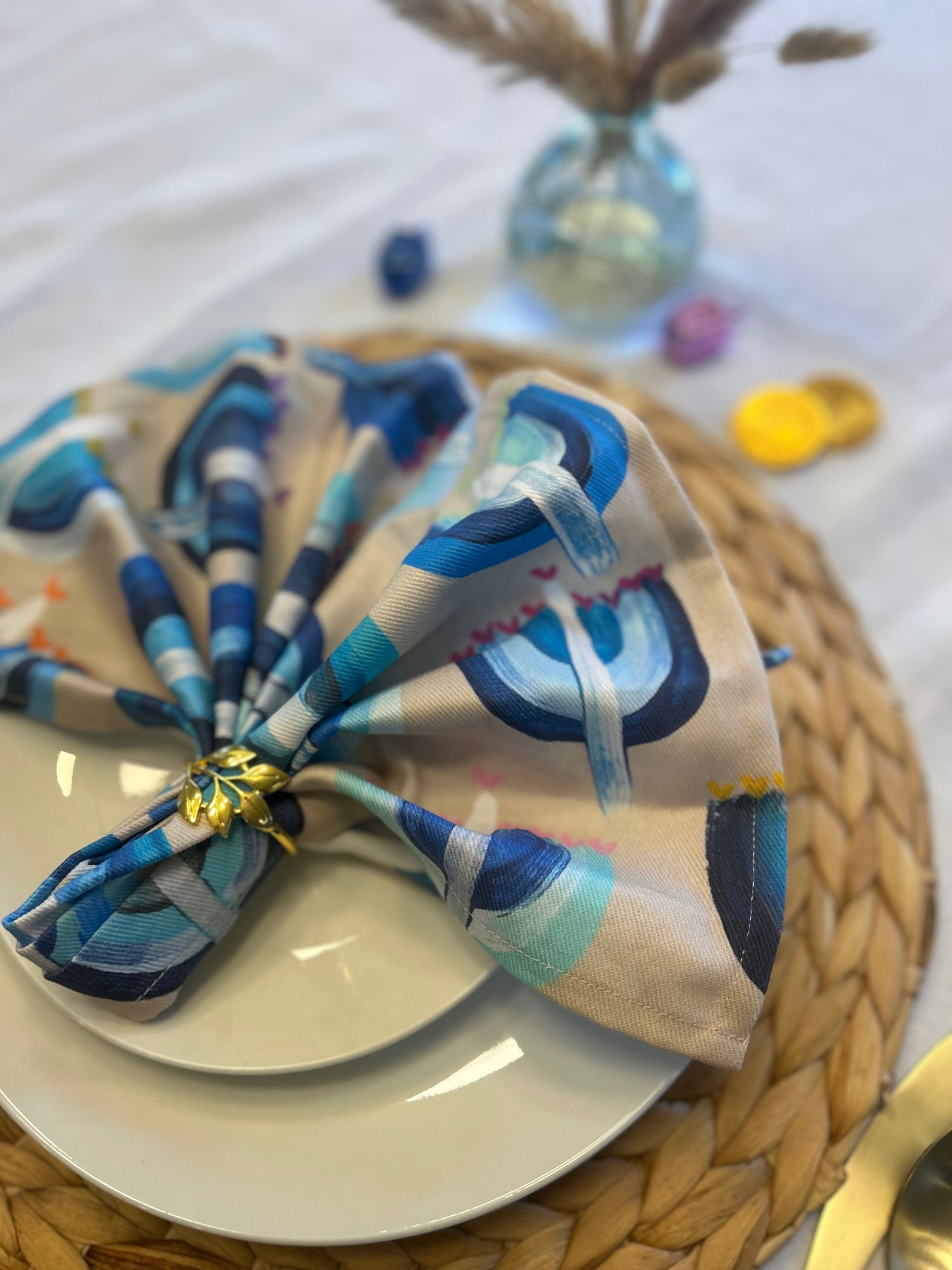 Blue Menorahs | Napkins