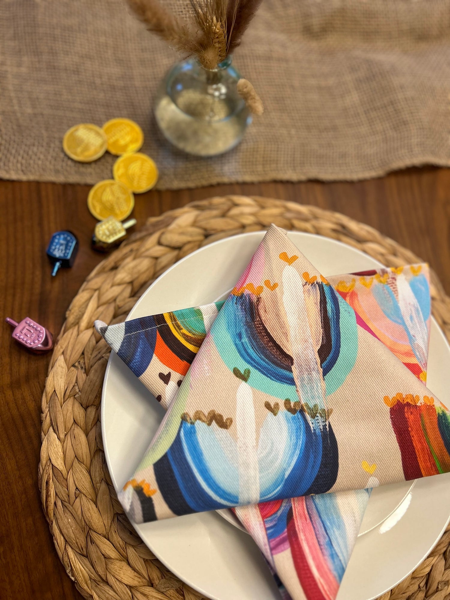 Rainbow Menorahs | Napkins
