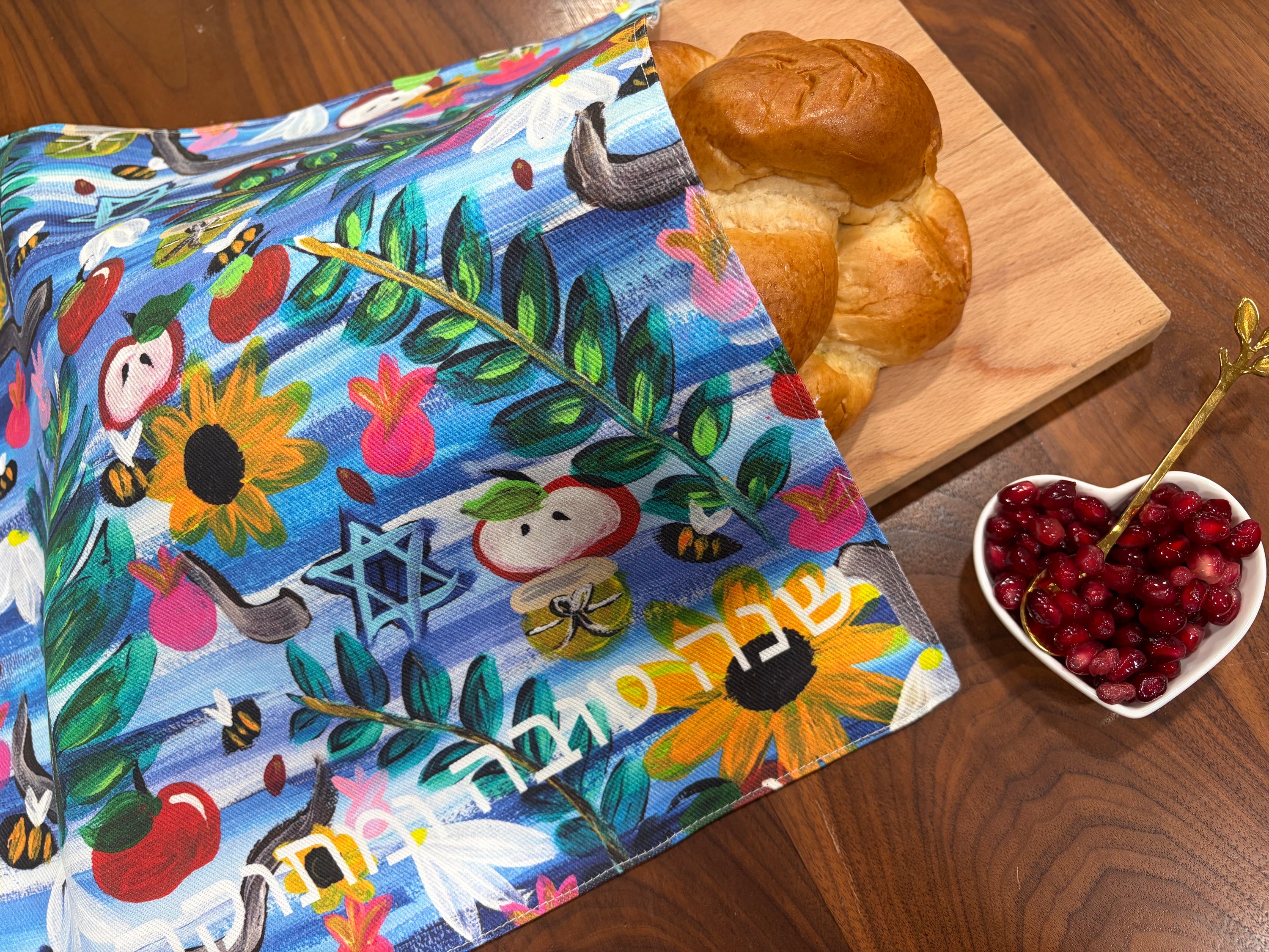 Rosh Hashanah Garden Party Challah Cover