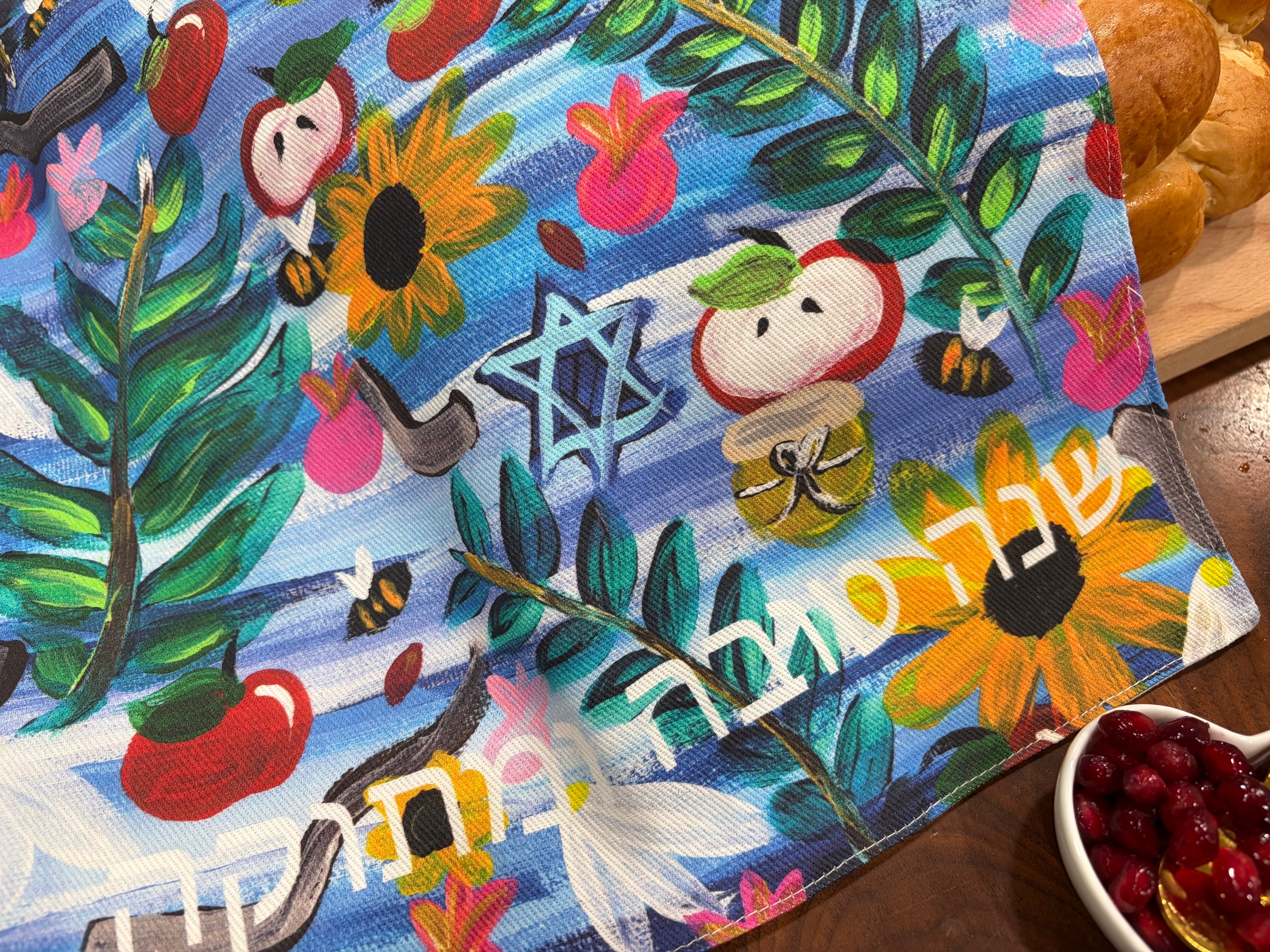 Rosh Hashanah Garden Party Challah Cover