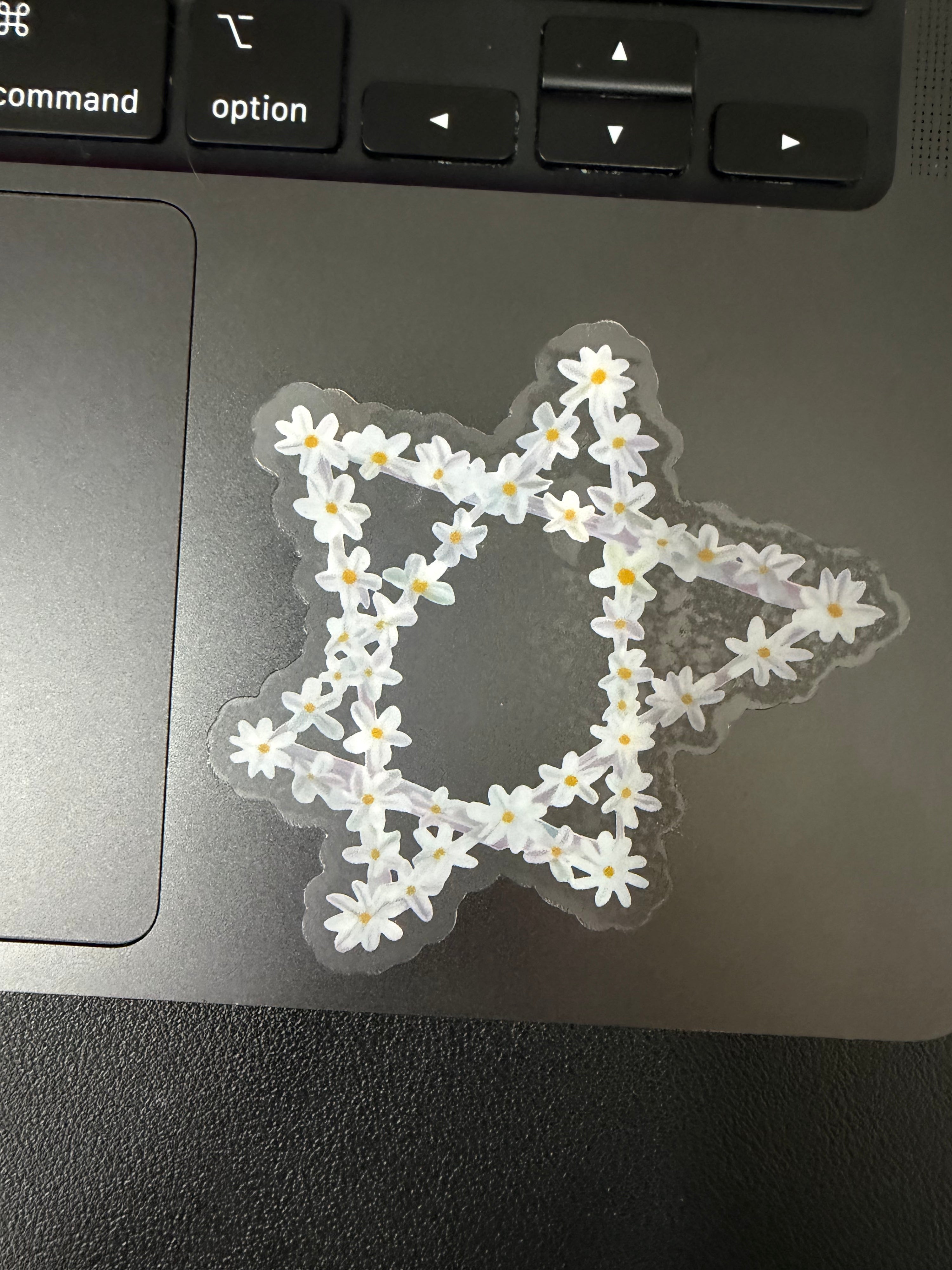 Daisy Jewish Star Clear Waterproof Vinyl Sticker