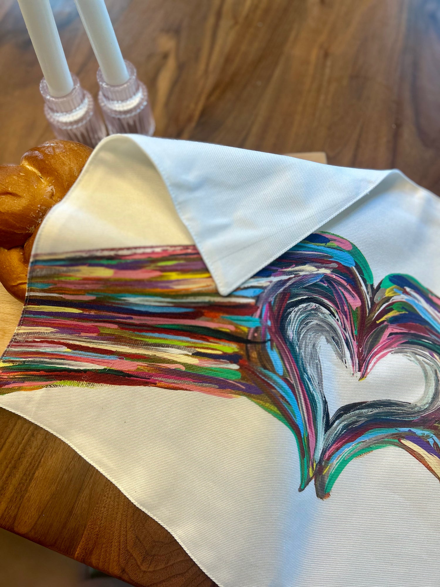 Heart Hand Challah Cover