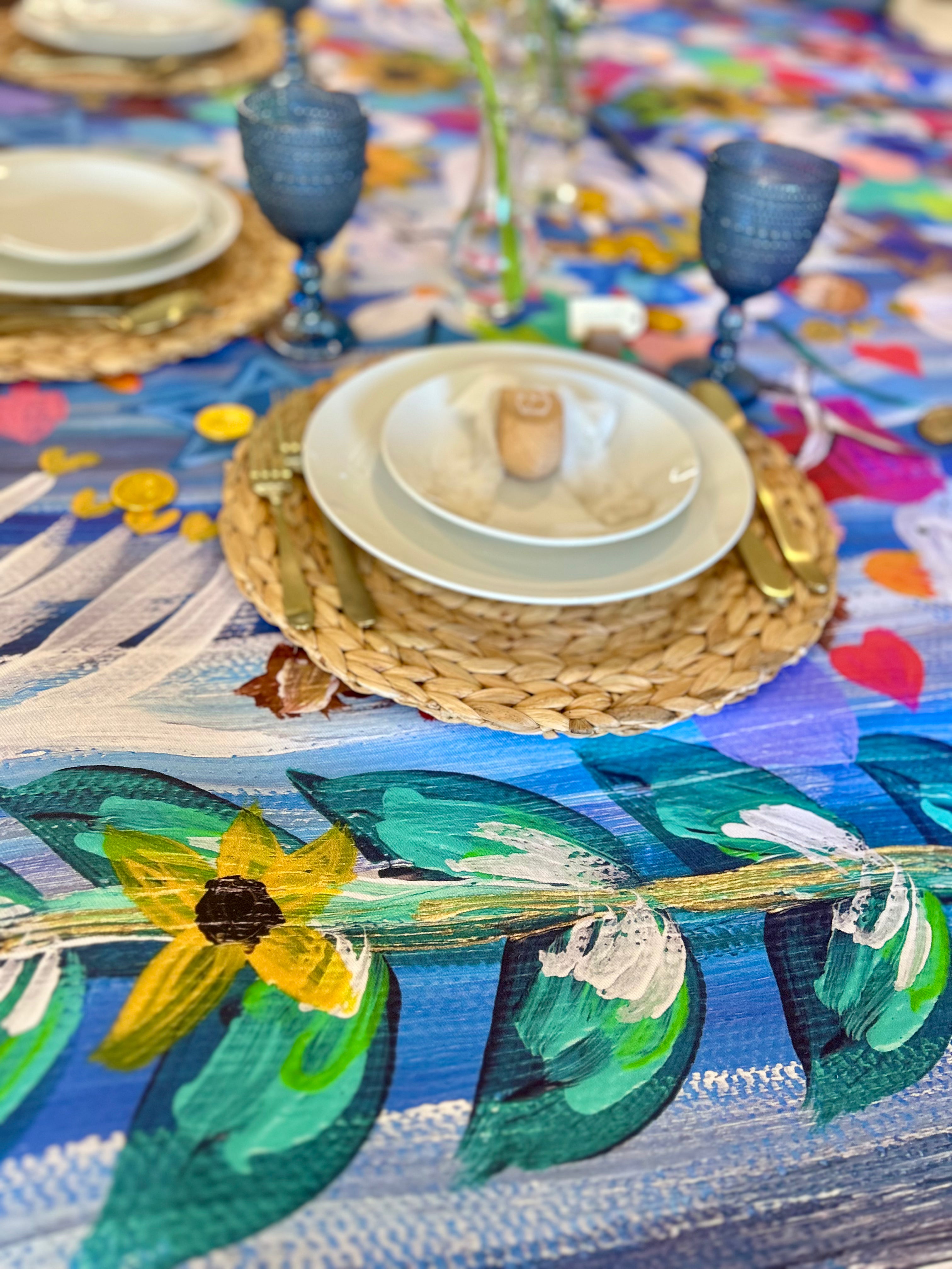 Hanukkah Garden Party Tablecloth