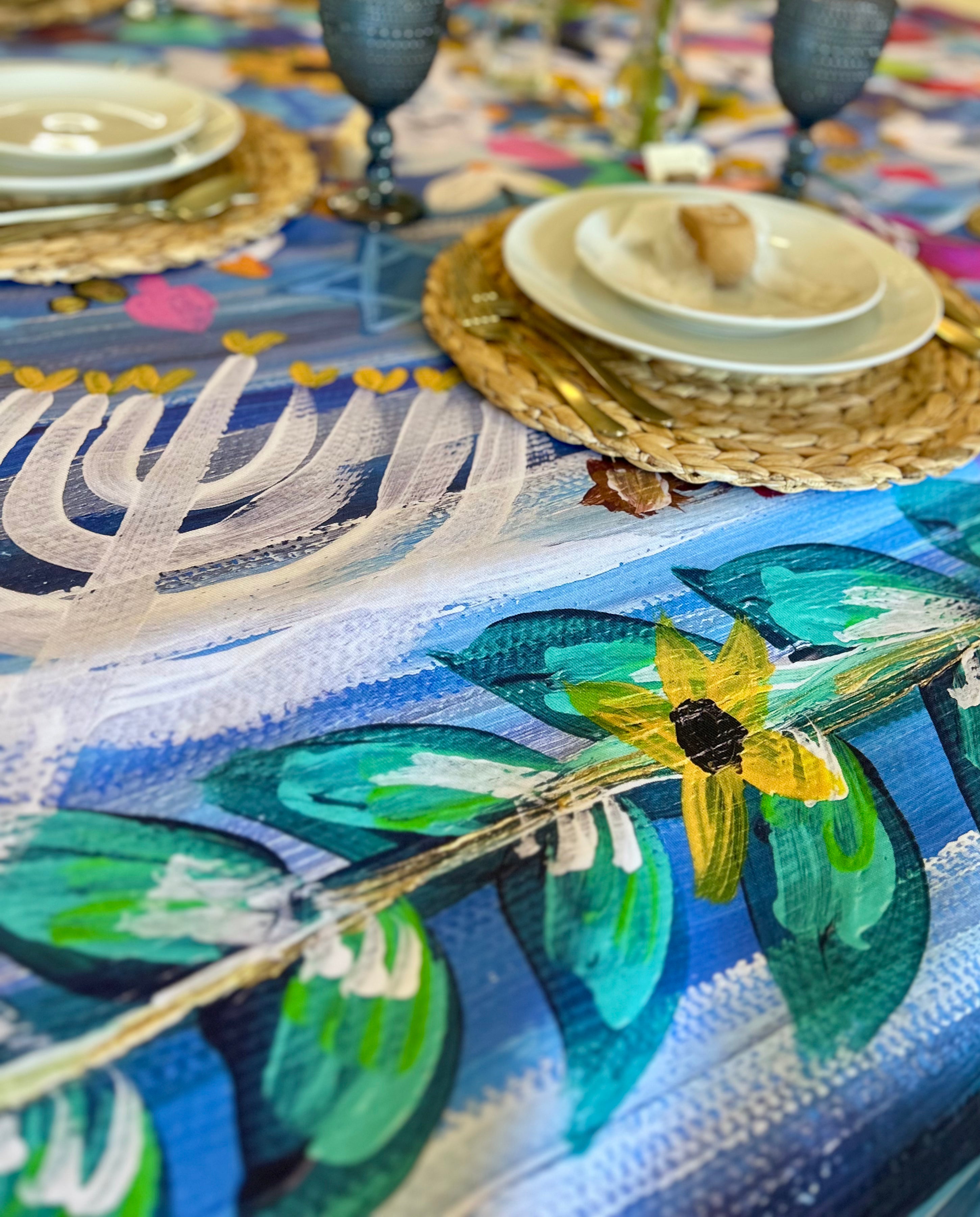 Hanukkah Garden Party Tablecloth