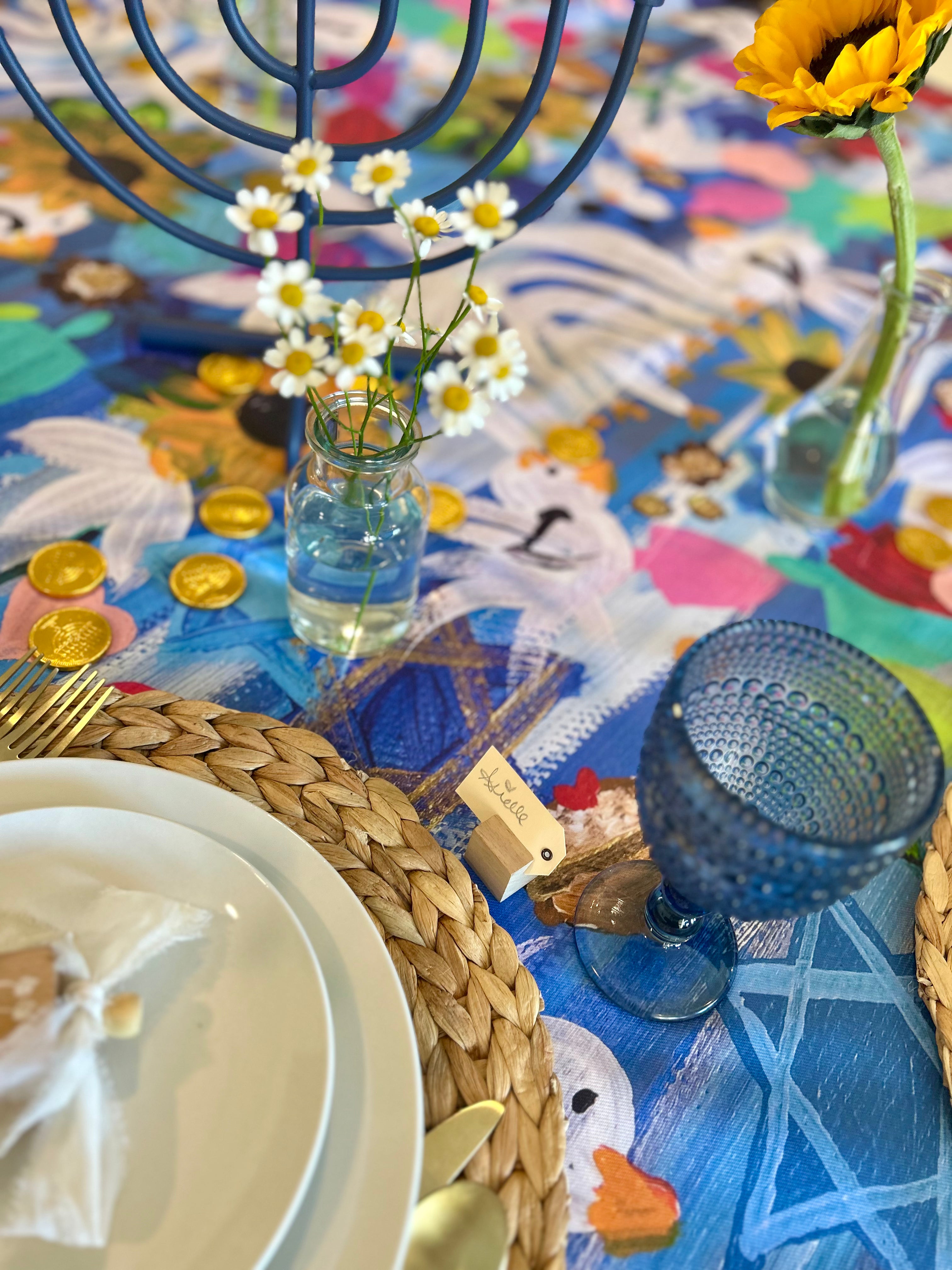 Hanukkah Garden Party Tablecloth