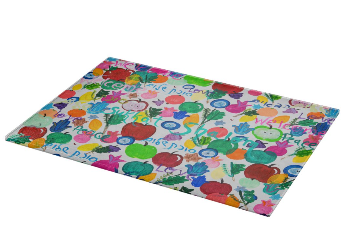 Sukkot Shalom Glass Tray