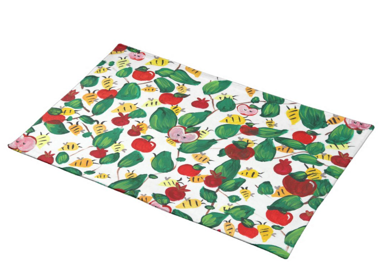 Honey Bees + Leaves Challah Cover