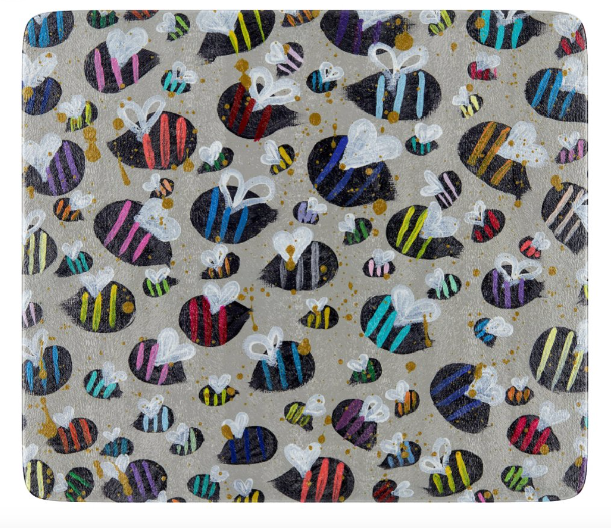 Rainbow Bees | Glass Tray