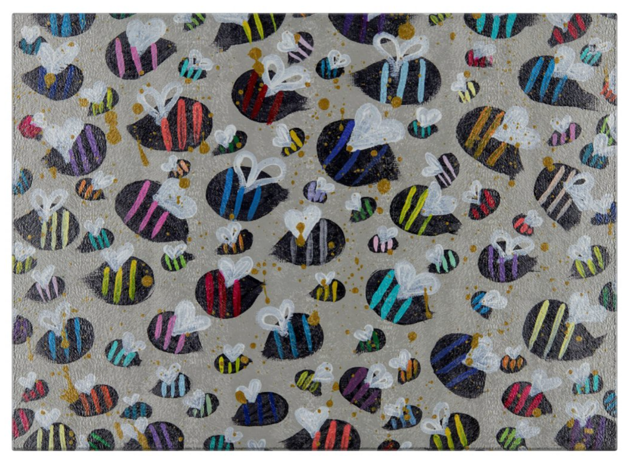 Rainbow Bees | Glass Tray