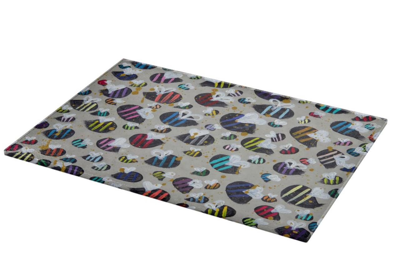 Rainbow Bees | Glass Tray