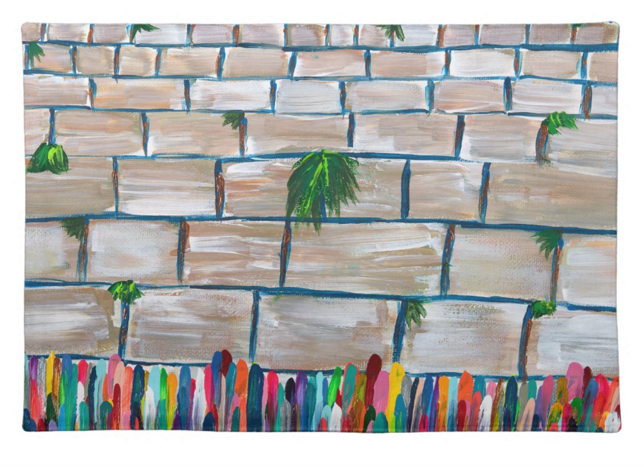 Bright Western Wall Challah Cover