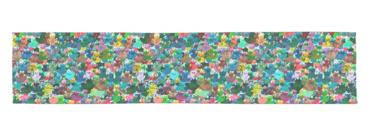 Rainbow Frogs | Table Runner