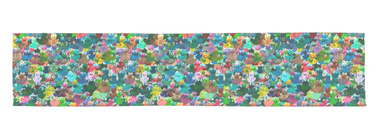 Rainbow Frogs | Table Runner