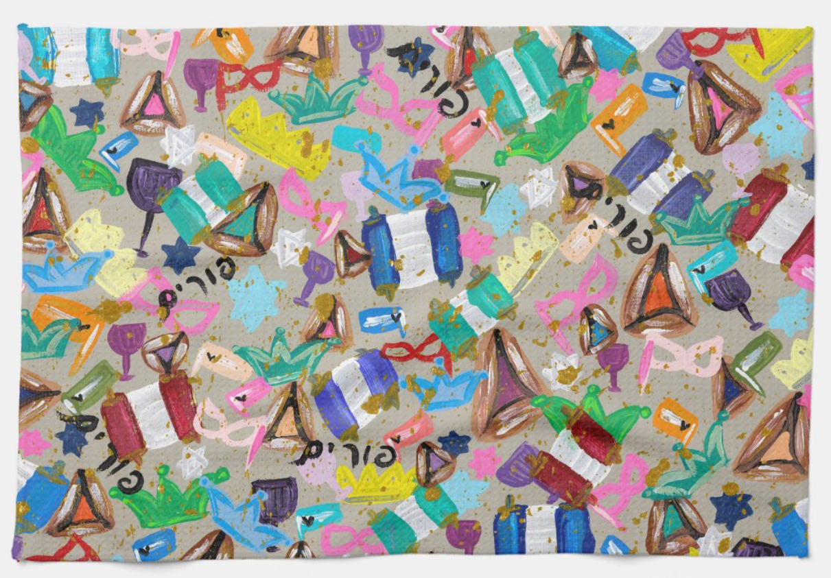 Everything Purim Kitchen Tea Towel