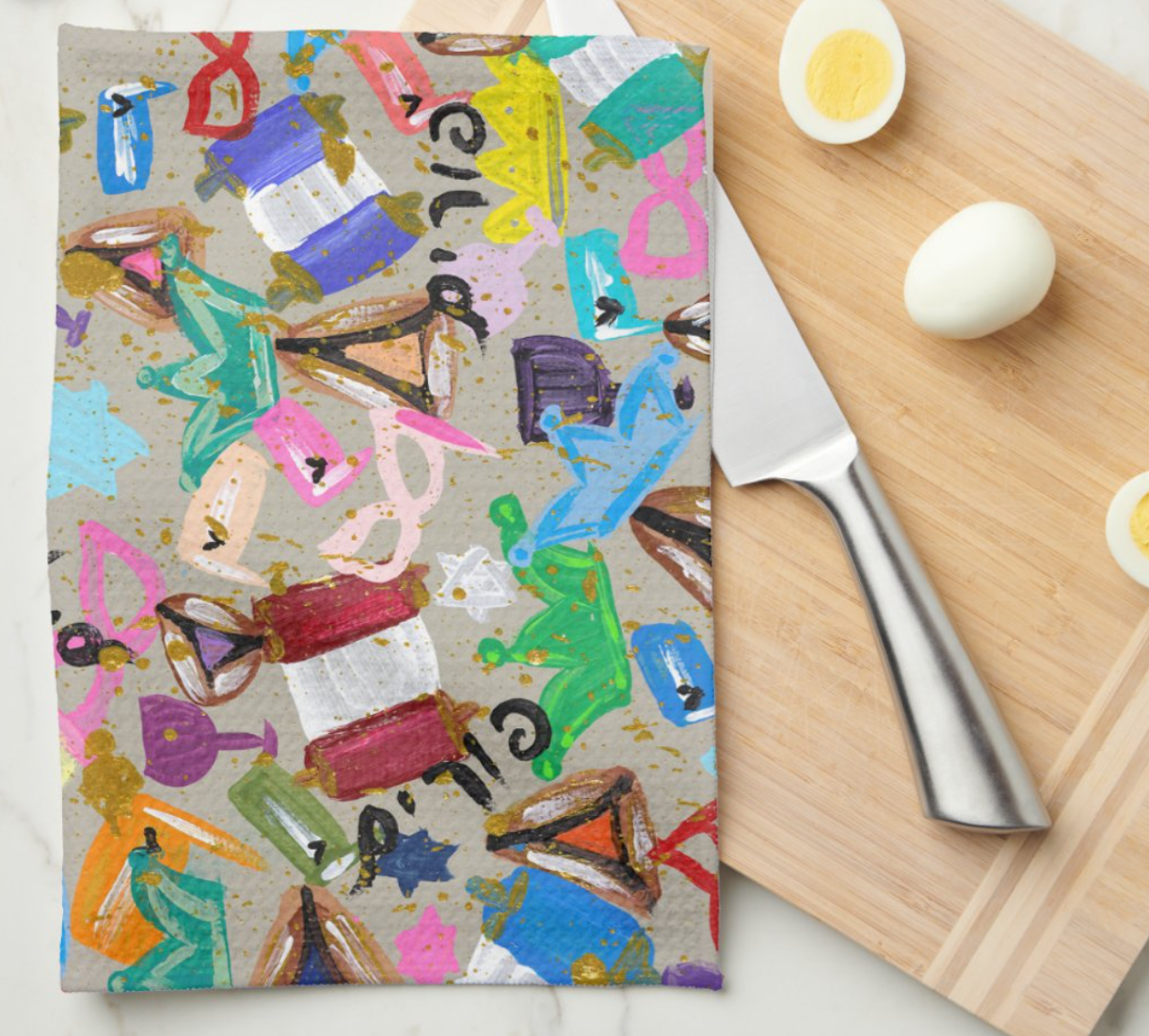 Everything Purim Kitchen Tea Towel