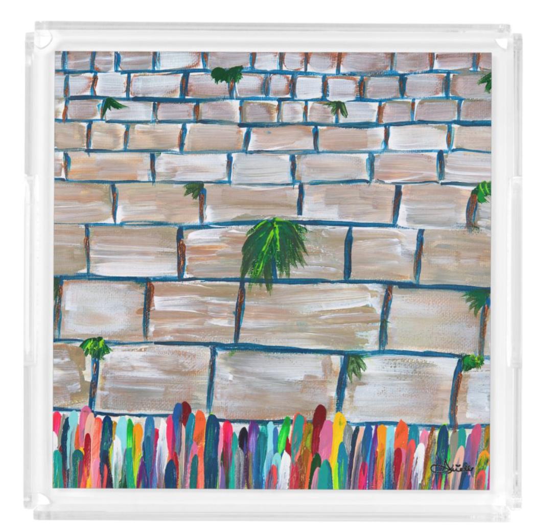 Bright Western Wall Acrylic Matzah Tray