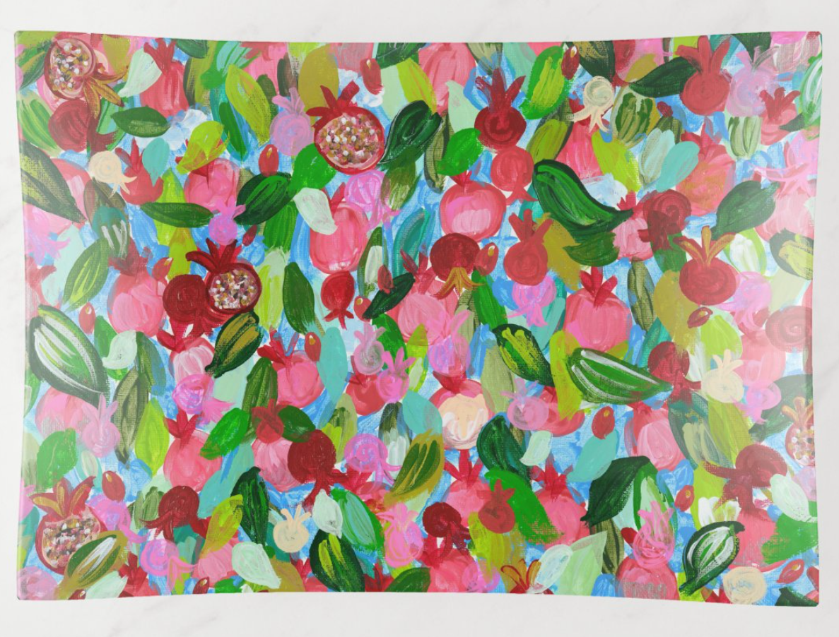 Red Pomegranates Rosh Hashanah | Apple + Honey Dish Set