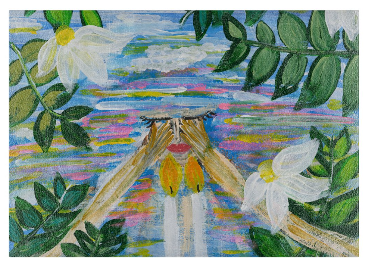 Shabbat Blessings Glass Tray