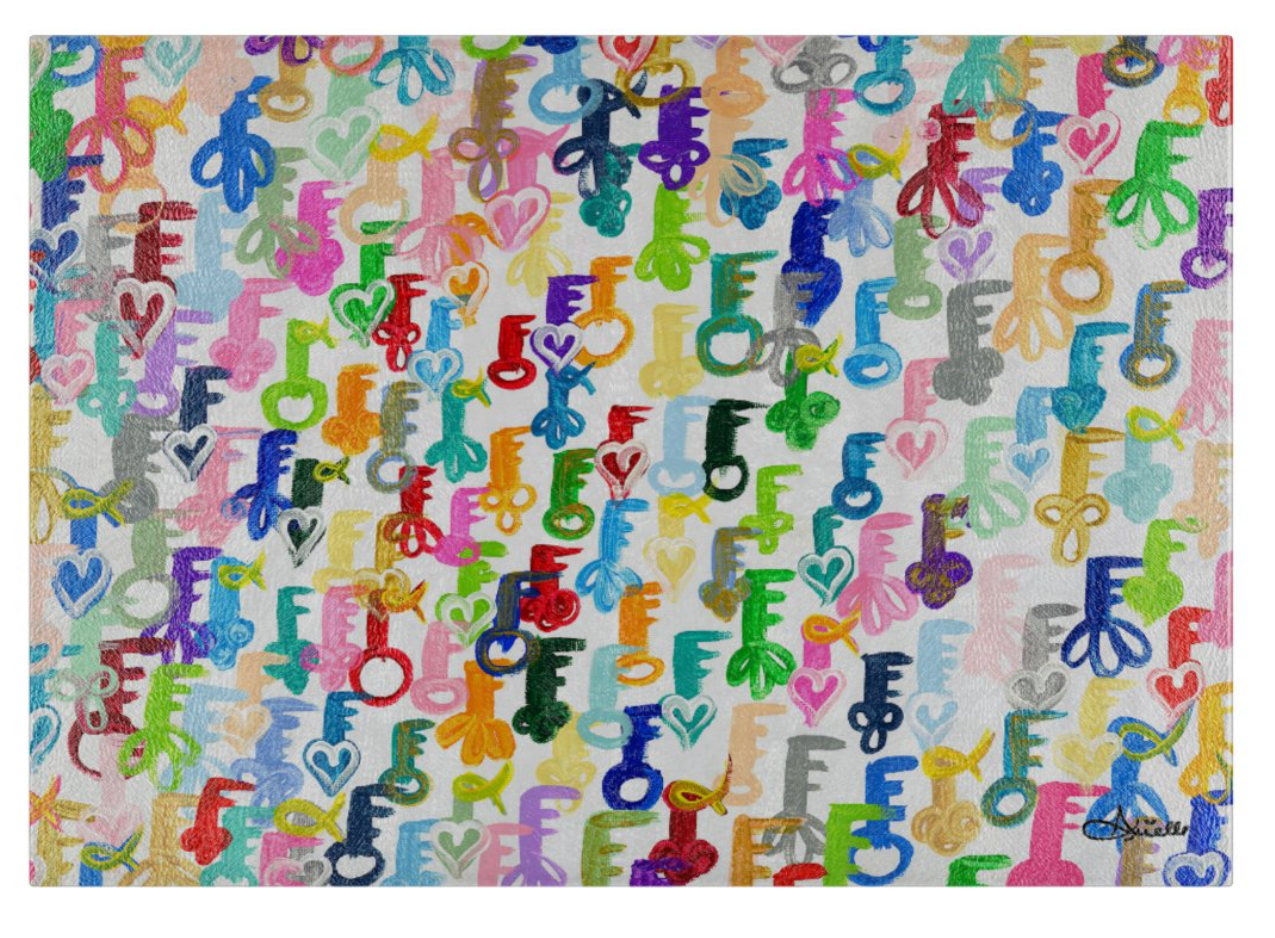 Rainbow Schissel Keys Glass Drip Tray