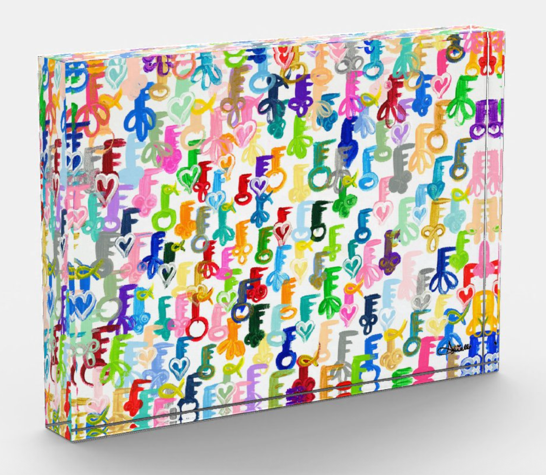 Rainbow Schissel Keys Acrylic Art Block