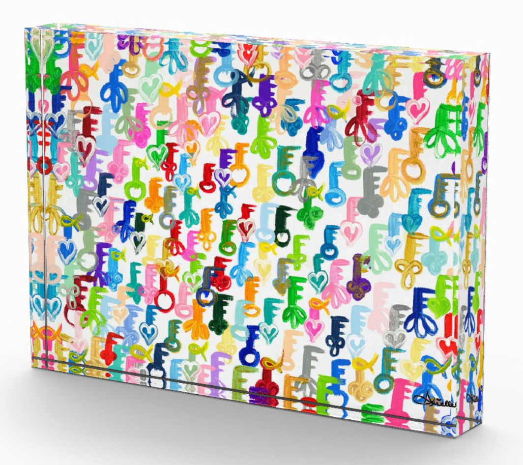 Rainbow Schissel Keys Acrylic Art Block