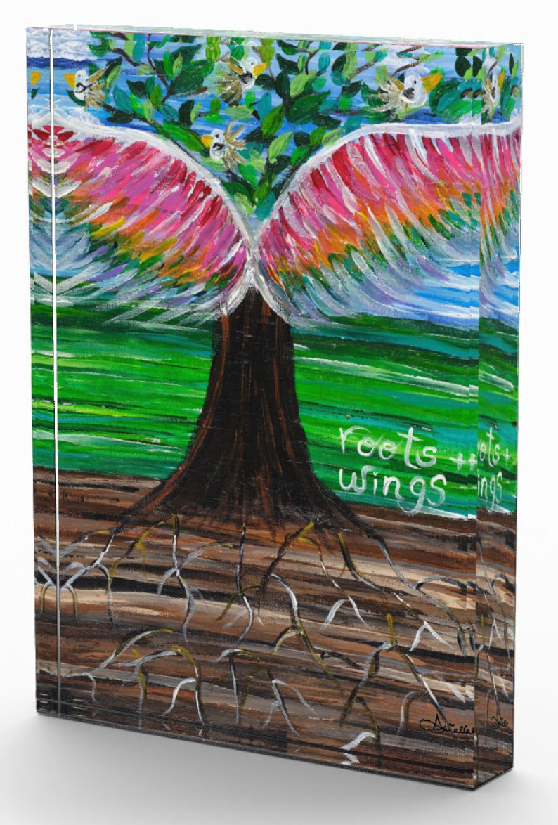 Roots + Wings Acrylic Art Block