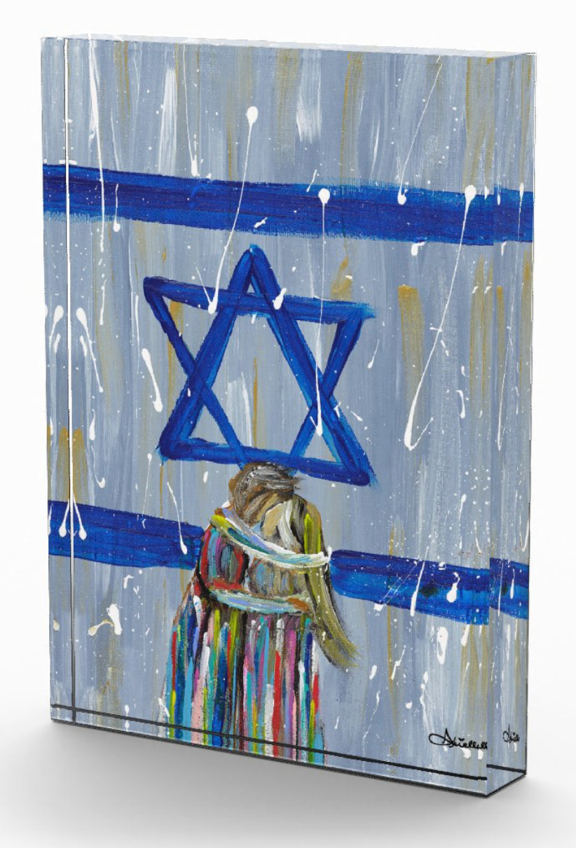 Hug Felt Around The World Acrylic Art Block