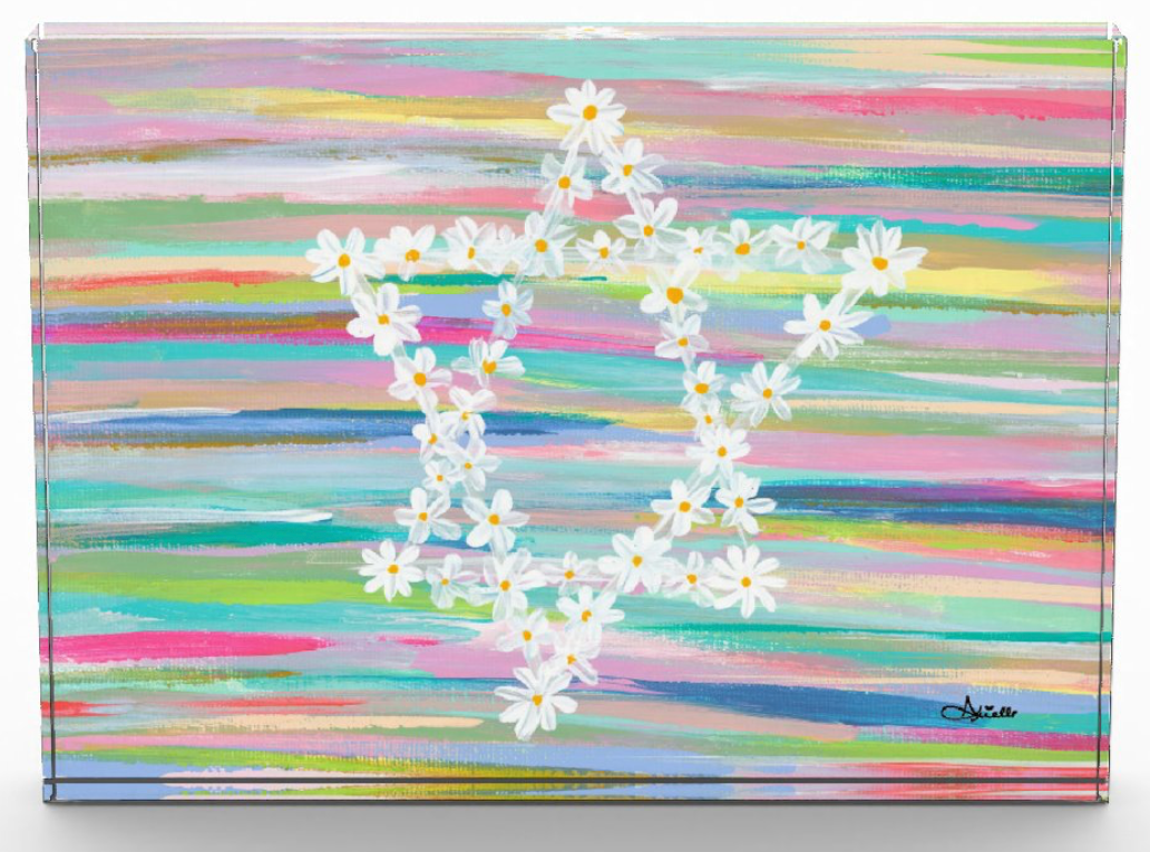 Daisy Jewish Star Acrylic Art Block