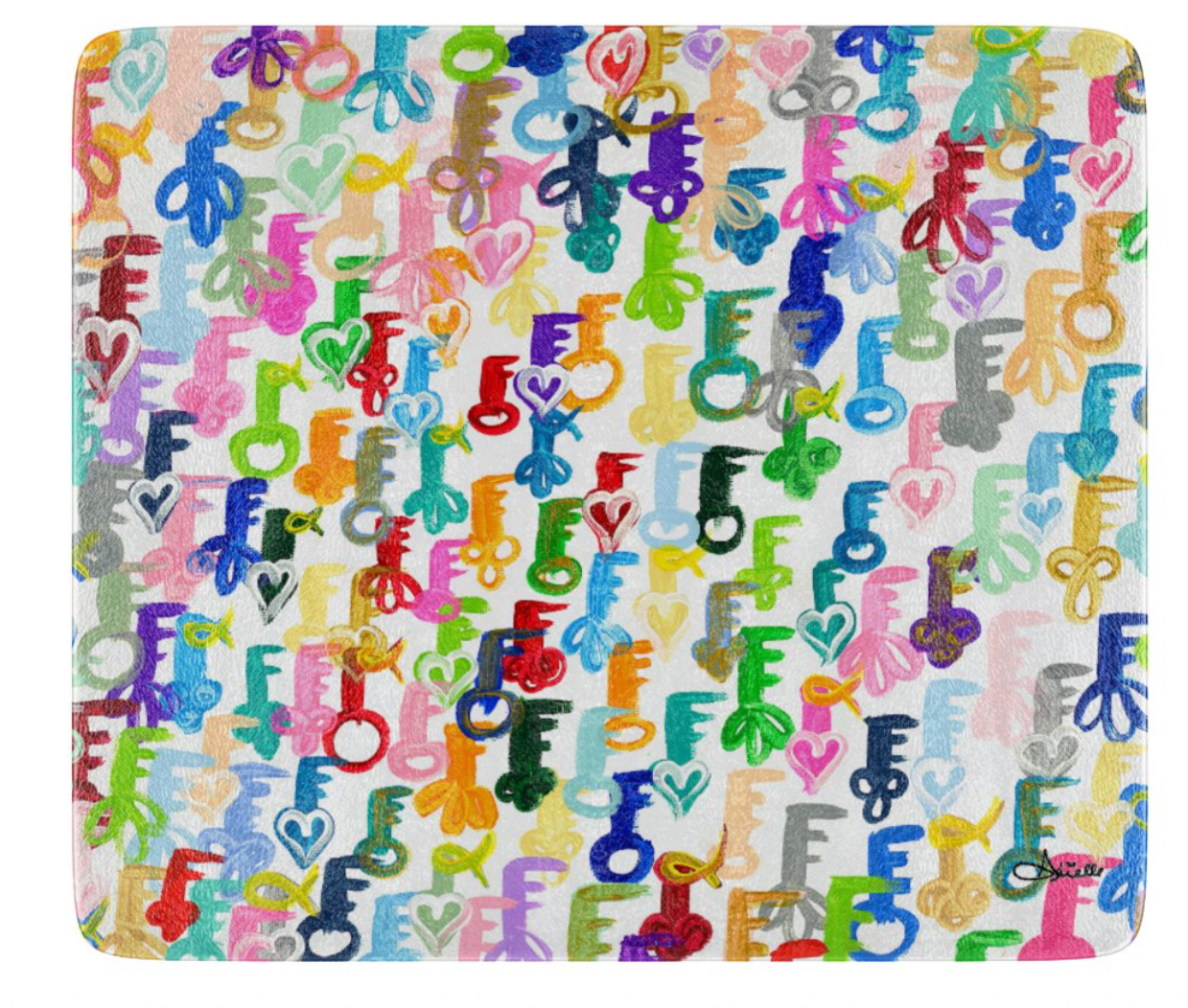 Rainbow Schissel Keys Glass Drip Tray