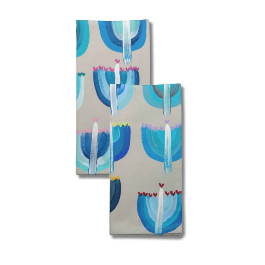 Blue Menorahs | Napkins