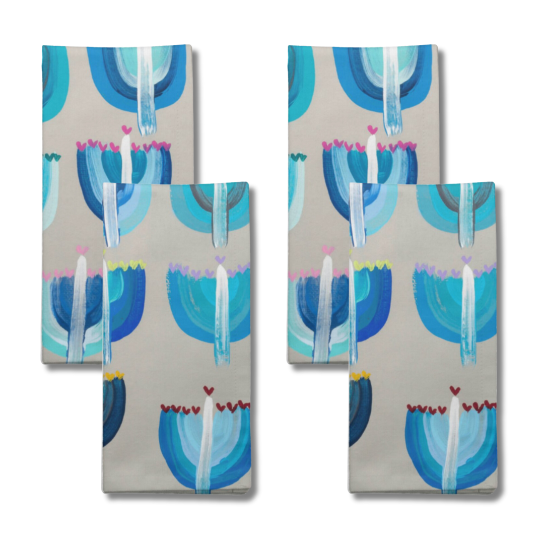 Blue Menorahs | Napkins