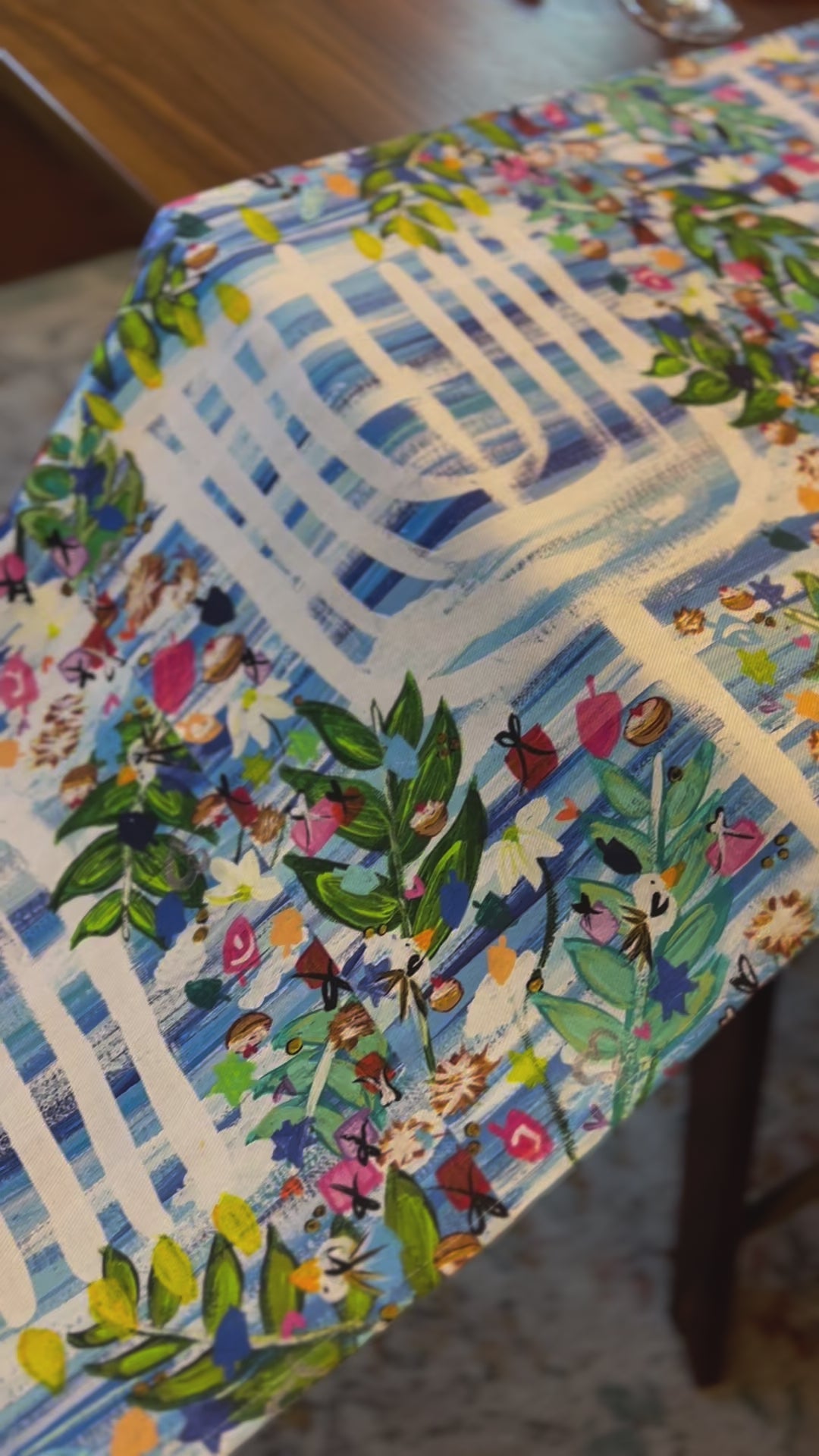 Hanukkah Garden Party Table Runner