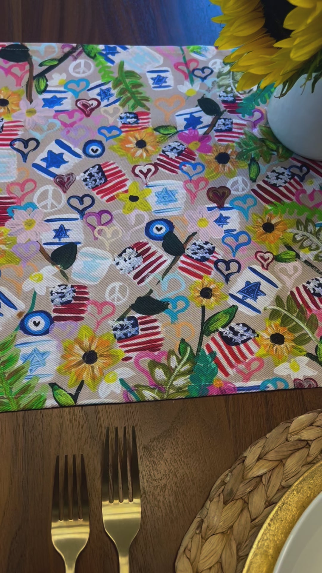 Jewish American Table Runner