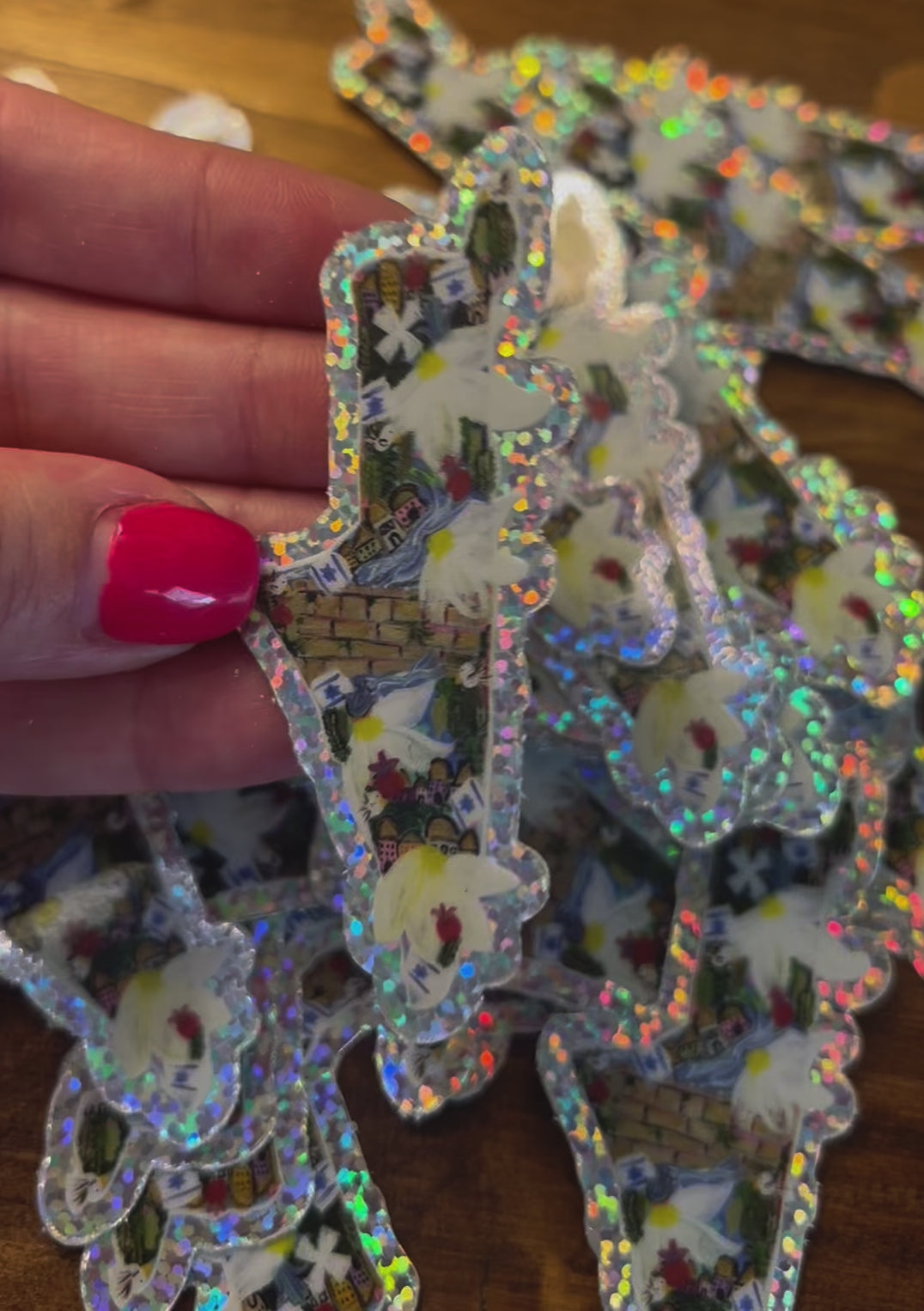 Map of Israel Glitter Sticker