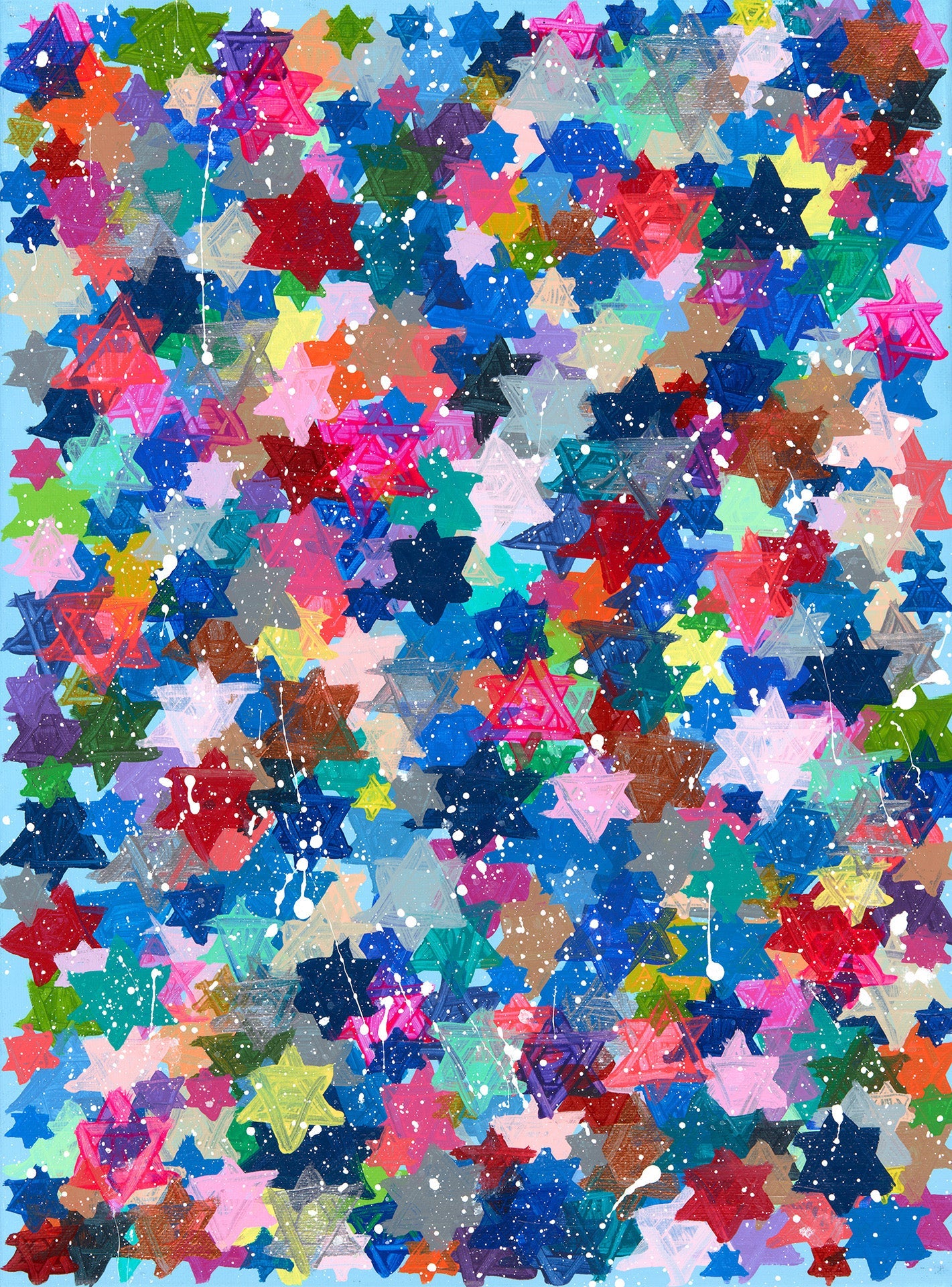 Modern Judaica wall art for home, office, shops and more. Acrylic paint on canvas. Custom prints at any size.