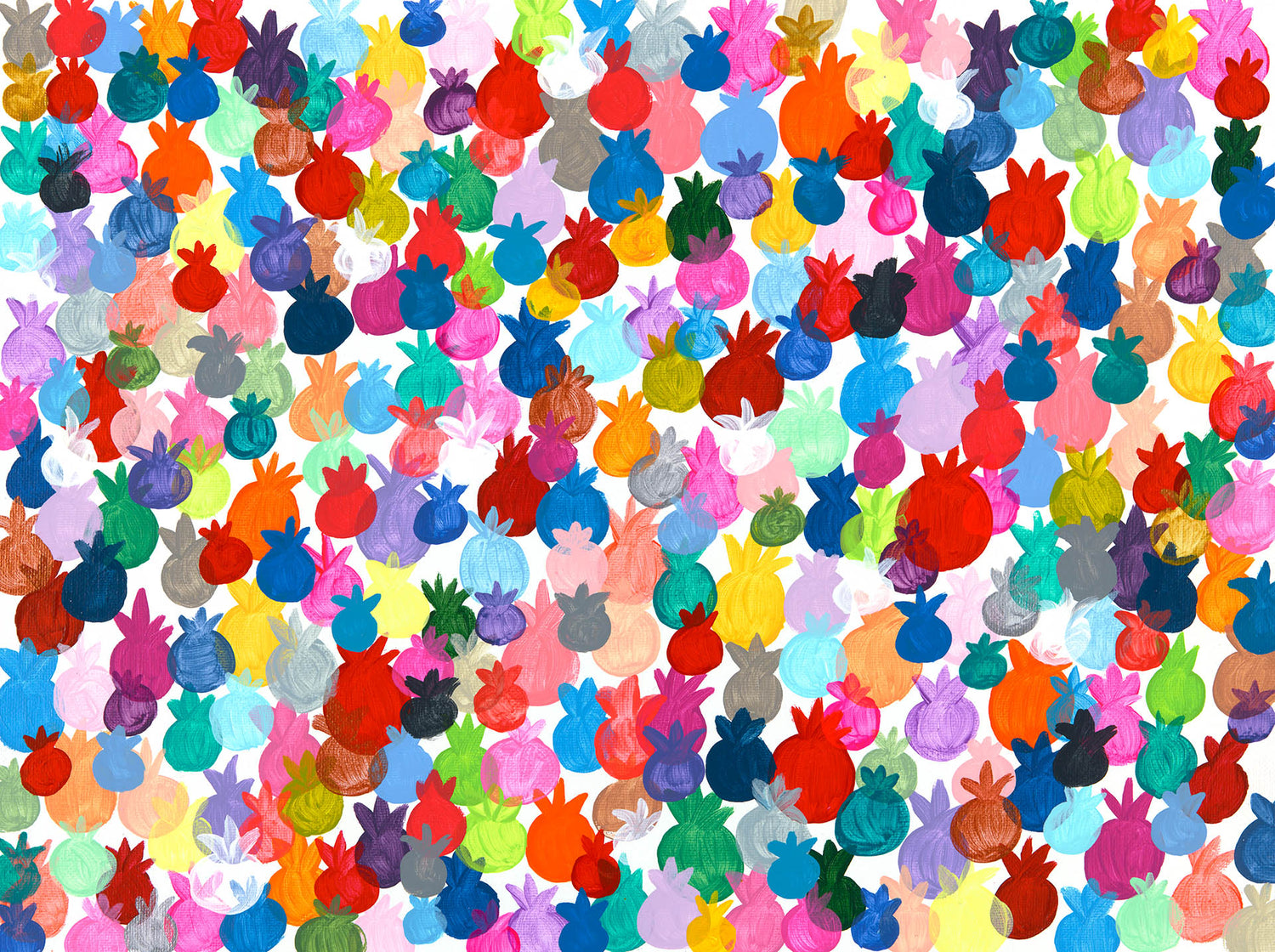 Rainbow Pomegranates Giclee Art Print