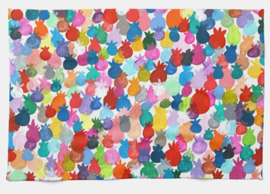 Rainbow Pomegranates Kitchen Tea Towel