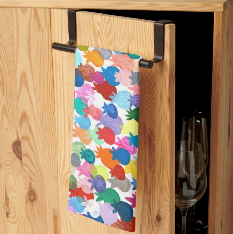 Rainbow Pomegranates Kitchen Tea Towel