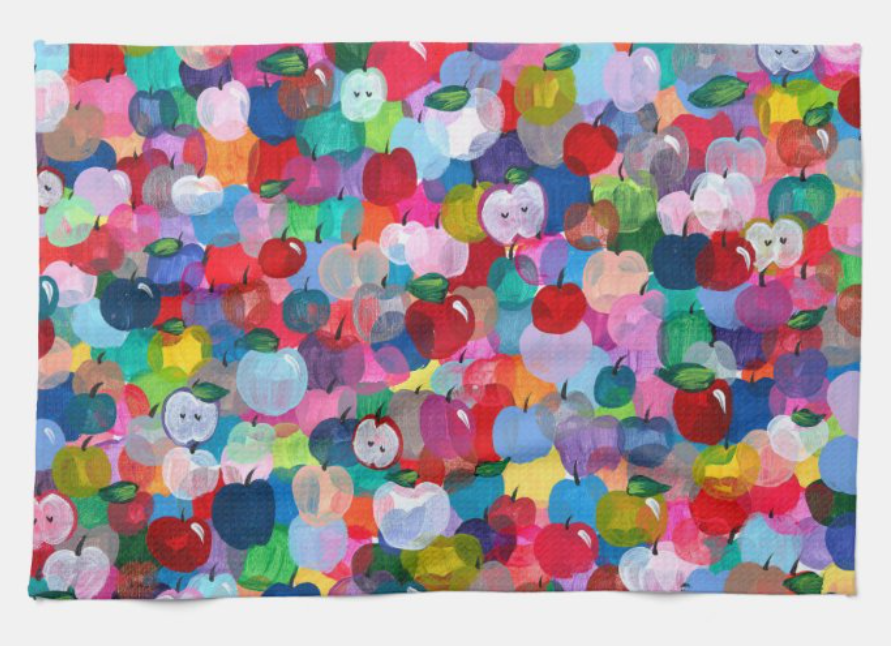 Rainbow Apples Kitchen Tea Towel