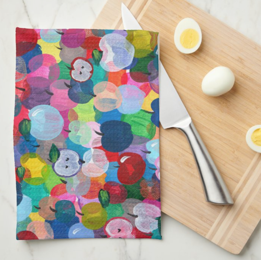 Rainbow Apples Kitchen Tea Towel
