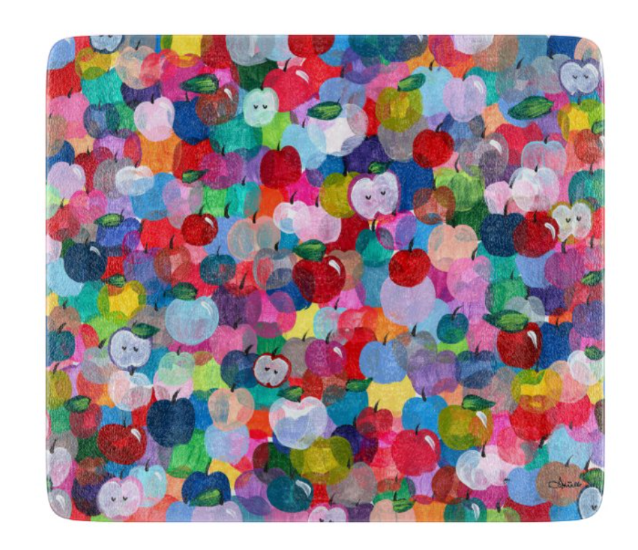 Rainbow Apples Rosh Hashanah Glass Tray