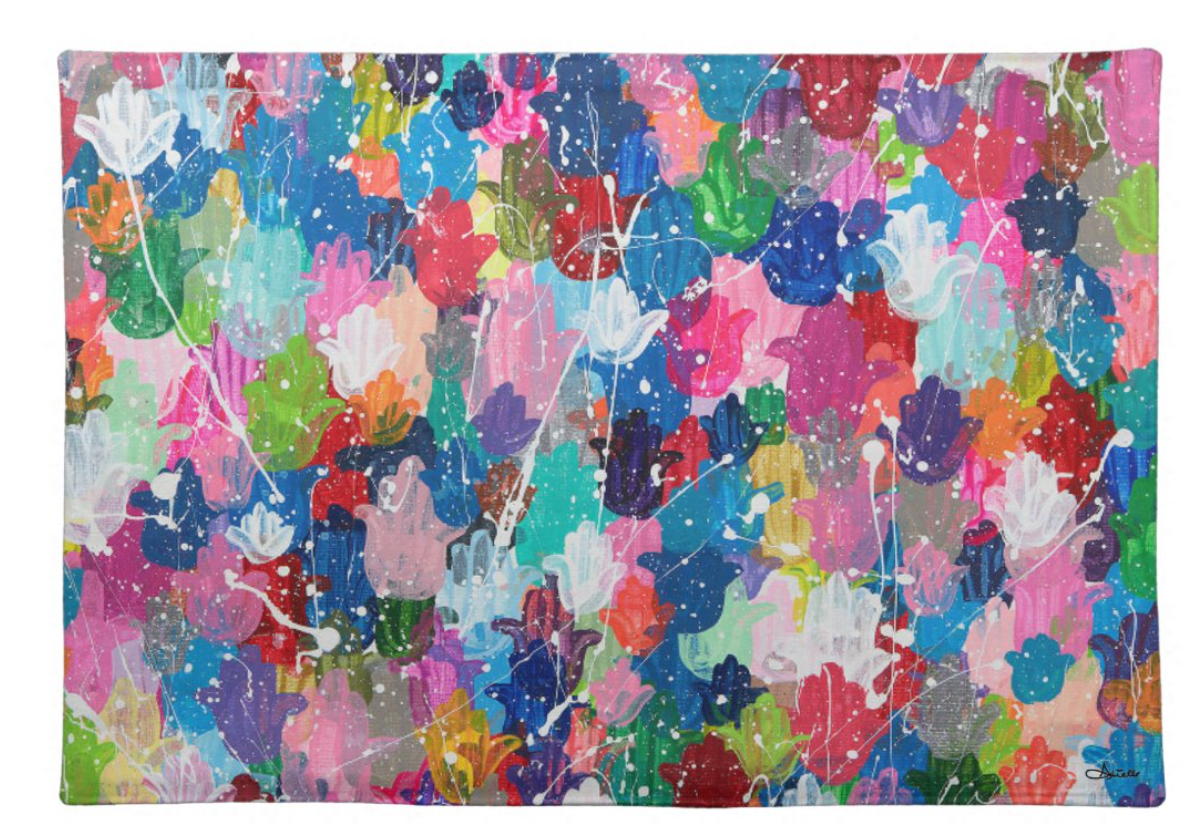 Hamsa Splatter Challah Cover